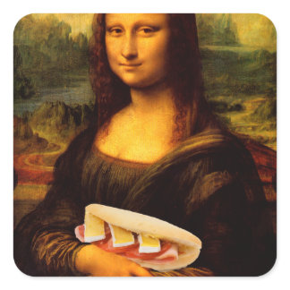 Mona Lisa Loves Paninis Square Sticker