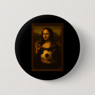 Mona Lisa Loves Soccer Button