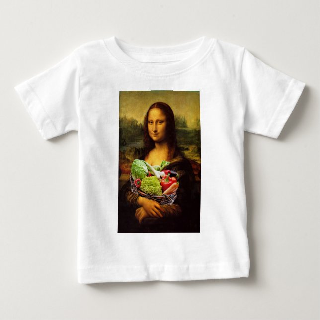Mona Lisa Loves Vegetables Baby T-Shirt (Front)