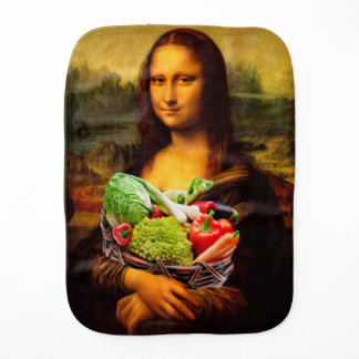 Mona Lisa Loves Vegetables Burp Cloth