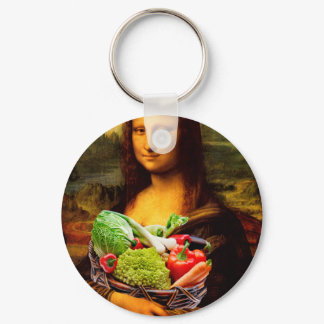 Mona Lisa Loves Vegetables Keychain