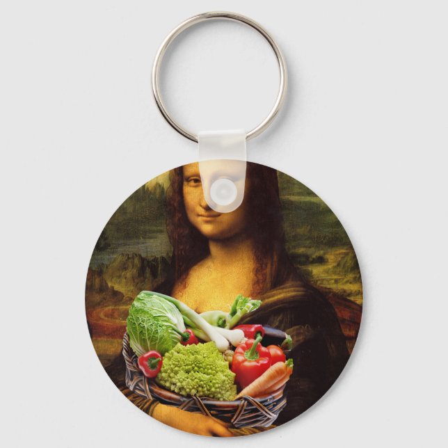 Mona Lisa Loves Vegetables Keychain (Front)