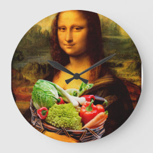 Mona Lisa Loves Vegetables Large Clock