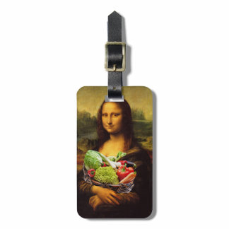 Mona Lisa Loves Vegetables Luggage Tag