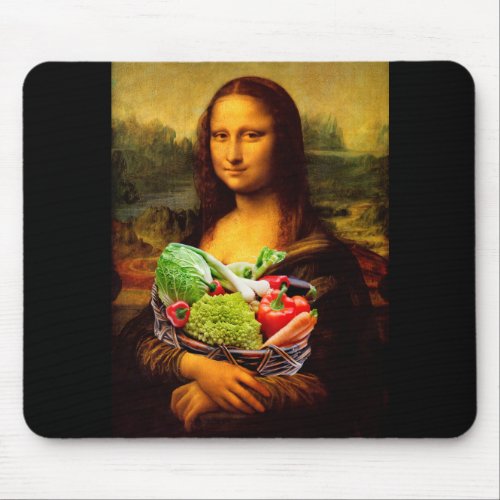 Mona Lisa Loves Vegetables Mouse Pad