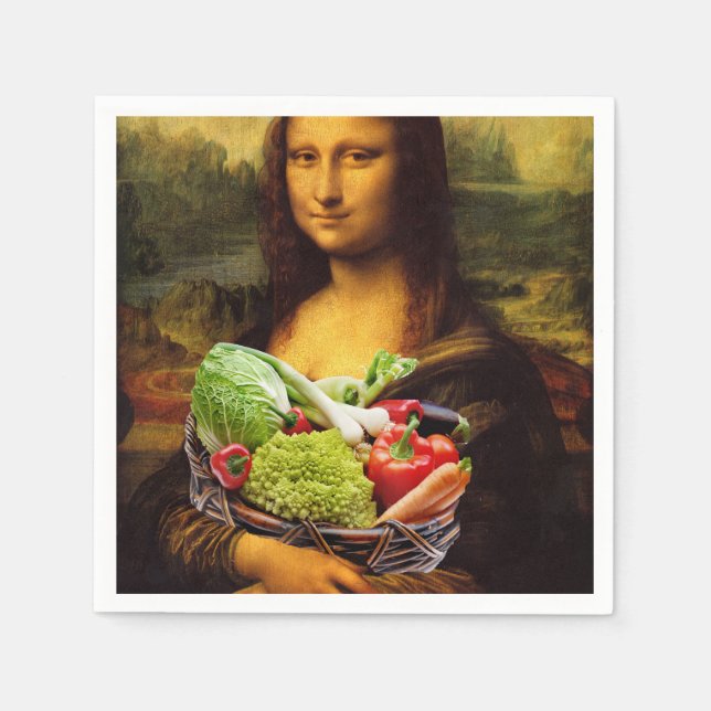 Mona Lisa Loves Vegetables Paper Napkins (Front)