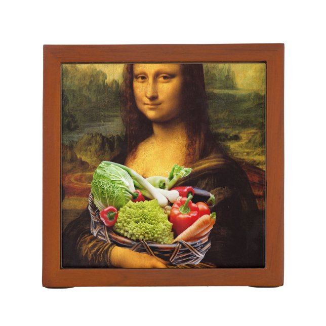 Mona Lisa Loves Vegetables Pencil Holder (Back)