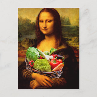 Mona Lisa Loves Vegetables Postcard