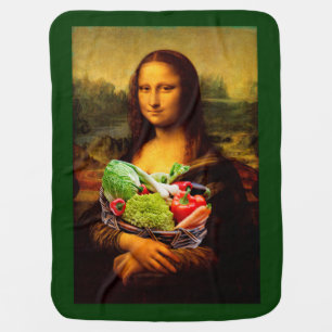 Mona Lisa Loves Vegetables Swaddle Blanket