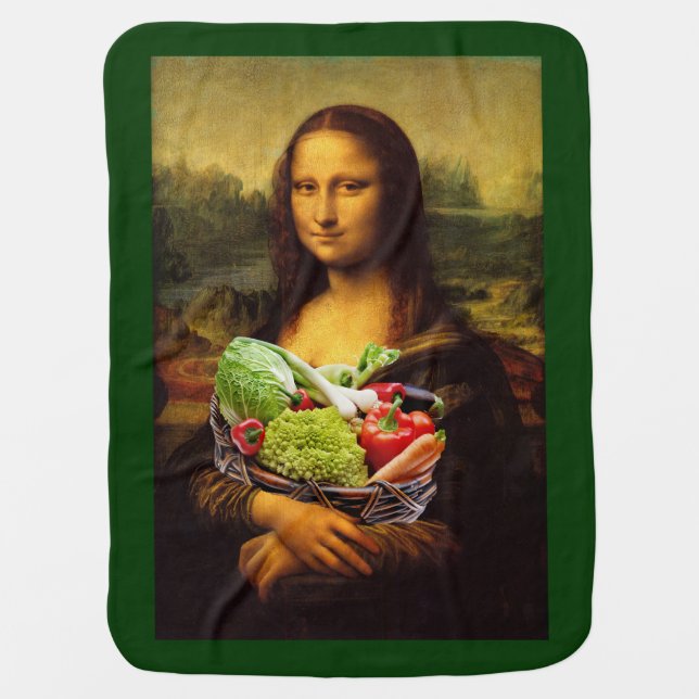 Mona Lisa Loves Vegetables Swaddle Blanket (Front)