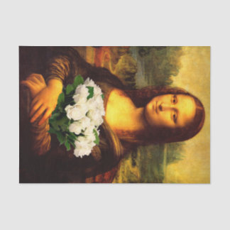 Mona Lisa Loves White Roses Tissue Paper