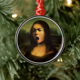 Mona Lisa Medusa Caravaggio Metal Ornament