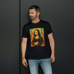 Mona Lisa Meets This Is Fine Meme Art Style T-Shirt