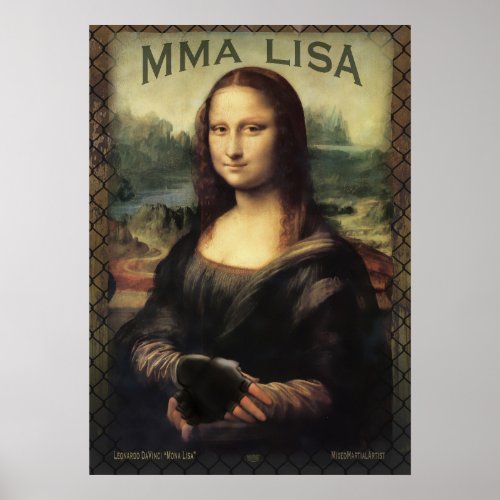 Mona Lisa MMA Fighter Poster