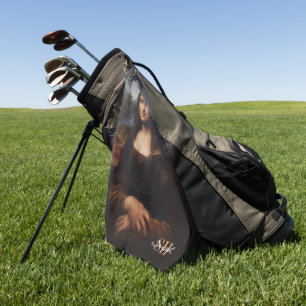 Mona Lisa & monogrammed Golf /Leonardo da Vinci Towel