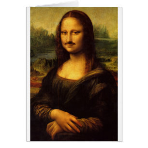 mona lisa mustache cards
