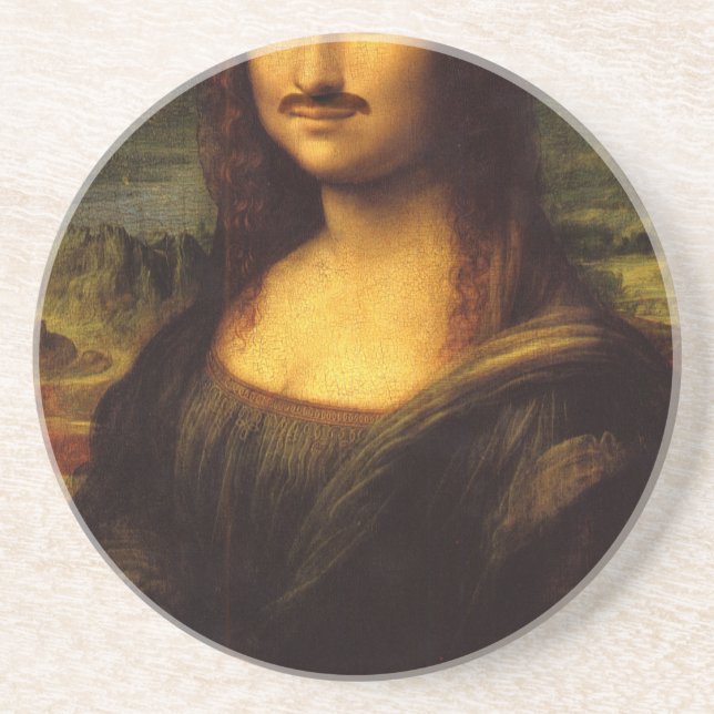 mona lisa mustache coaster (Front)