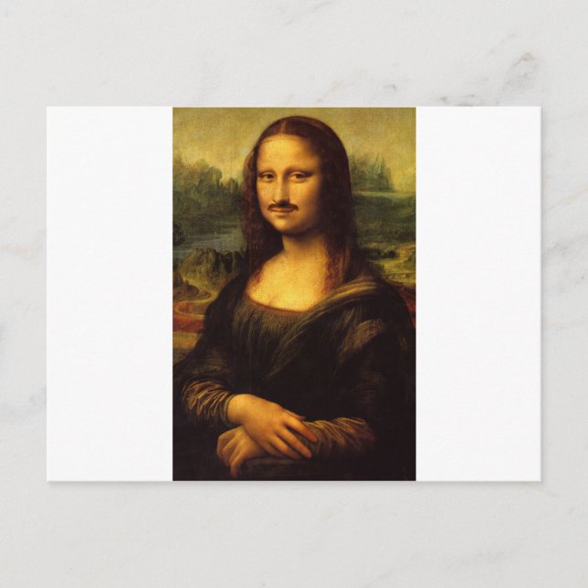 mona lisa mustache postcard (Front)