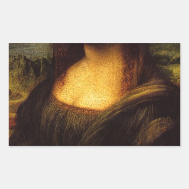 mona lisa mustache rectangular sticker (Front)