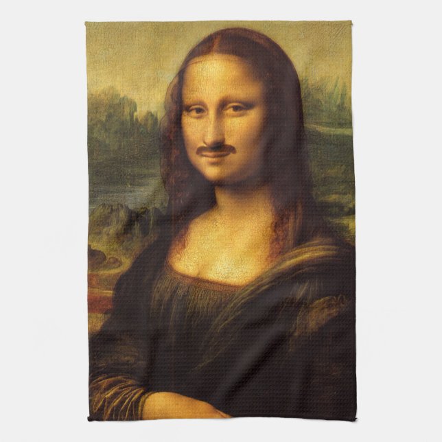 mona lisa mustache towel (Vertical)