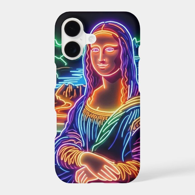 Mona Lisa Neon Light Portrait Design Case-Mate iPhone Case (Back)