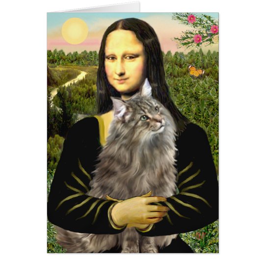 Mona Lisa - Norweigan Forest Cat Card