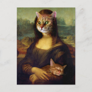 Mona Lisa Orange Cat Postcard