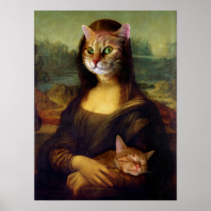 Mona Lisa Orange Cat Poster | Zazzle