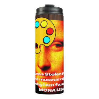 mona lisa painting story thermal tumbler