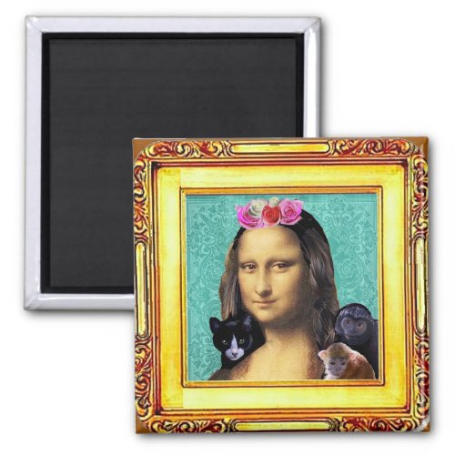 Mona Lisa Parody Portrait Magnet