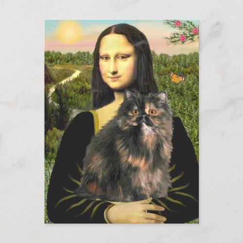 Mona Lisa _ Persian Calico cat Postcard