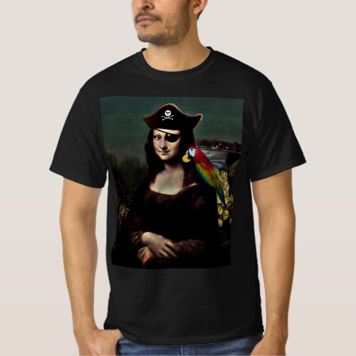 Mona Lisa Pirate Captain T_Shirt