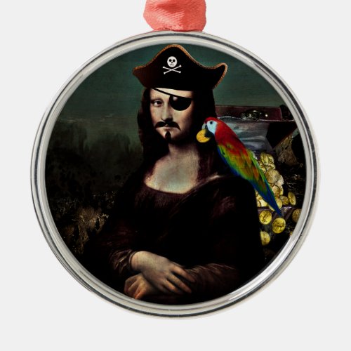 Mona Lisa Pirate  Metal Ornament