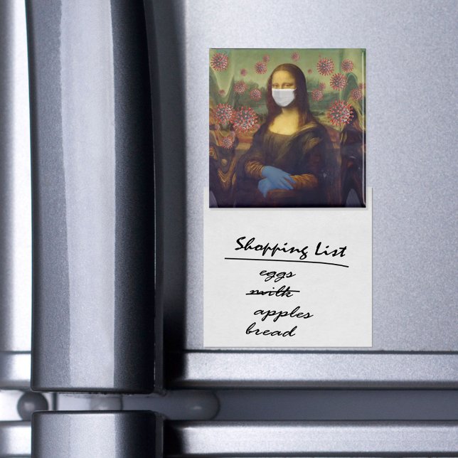 Mona Lisa Playing Safe Around Coronavirus, ZFBP Magnet (Creator Uploaded)