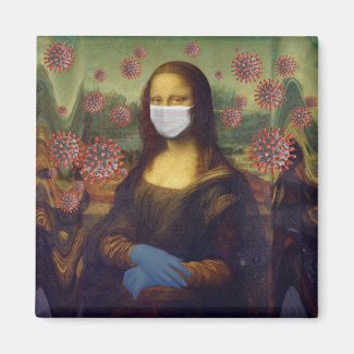 Mona Lisa Playing Safe Around Coronavirus, ZFBP Magnet