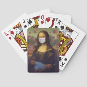 Mona Lisa Playing Safe Around Coronavirus, ZFBP Poker Cards