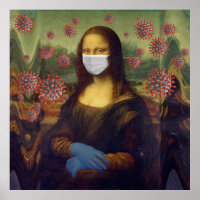Mona Lisa Playing Safe Around Coronavirus, ZFBP Poster