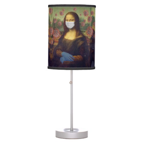 Mona Lisa Playing Safe Around Coronavirus ZFBP Table Lamp