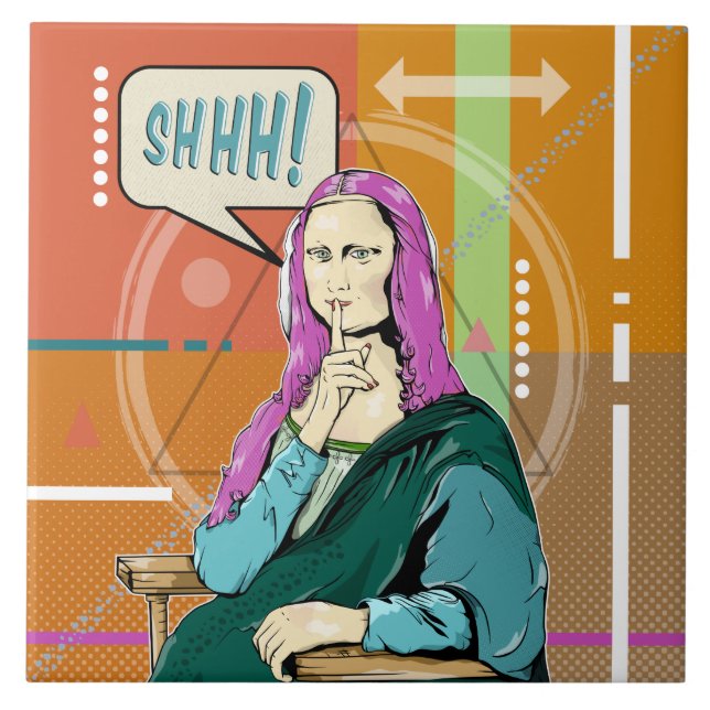 Mona Lisa pop art Ceramic Tile (Front)