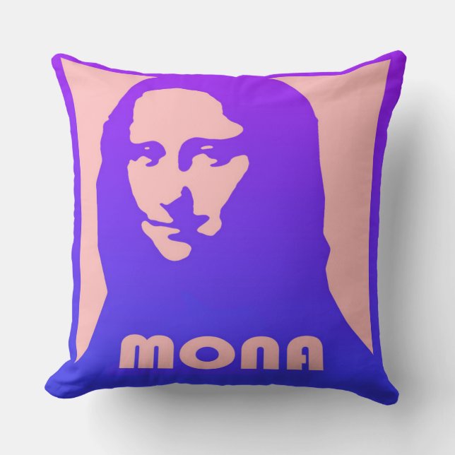 Mona Lisa Pop Art Design Throw Pillow (Front)
