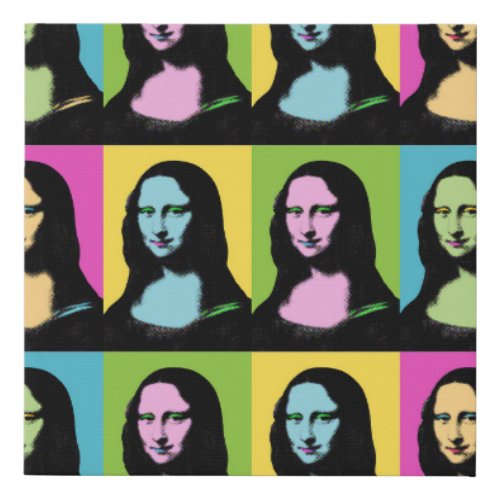 Mona Lisa _ Pop Art Style  Faux Canvas Print