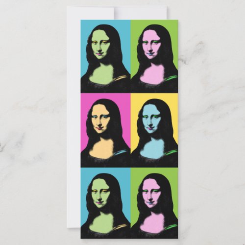 Mona Lisa _ pop Art Style Flat Card