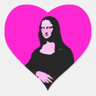 Mona Lisa Pop Art Style Heart Sticker