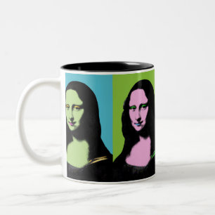Mona Lisa - Pop Art Style Two-Tone Coffee Mug