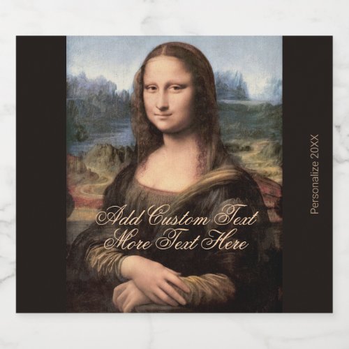 Mona Lisa Portrait Add Brand Name and Year Beer Bottle Label