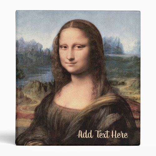 Mona Lisa Portrait Painting 3 Ring Binder