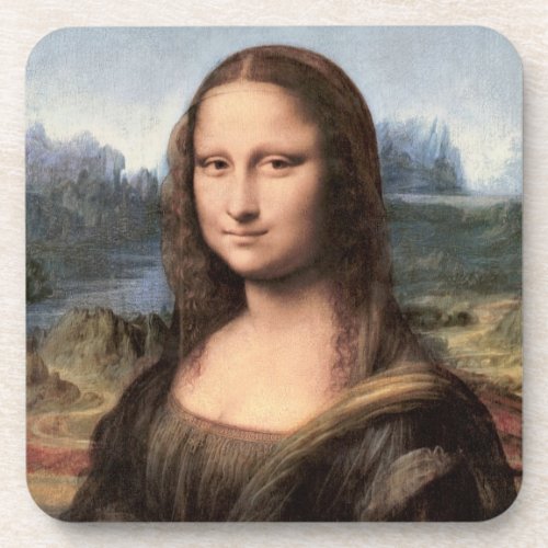 Mona Lisa Portrait  Painting Beverage Coaster