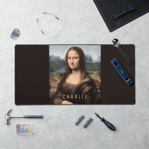 Mona Lisa Portrait Painting Desk Mat