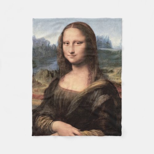 Mona Lisa Portrait  Painting Fleece Blanket