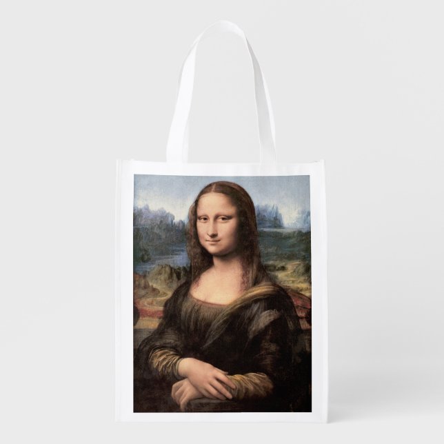 Mona Lisa Portrait / Painting Grocery Bag (Front)